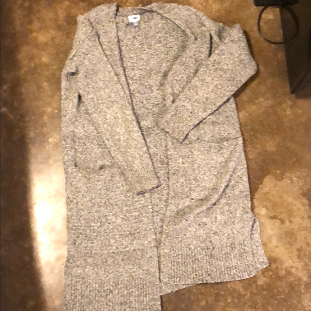 Heather gray sweater duster